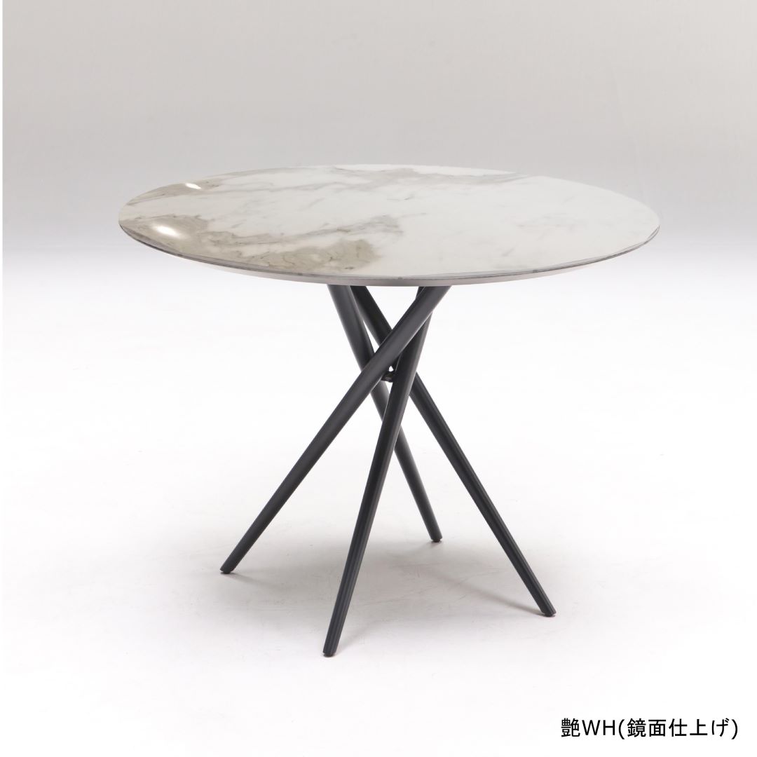 100円形ダイニングテーブル DT1908 直径100cm 2人掛け 4人掛け セラミック  おしゃれ 耐熱 モダン 食卓テーブル グレー ホワイト