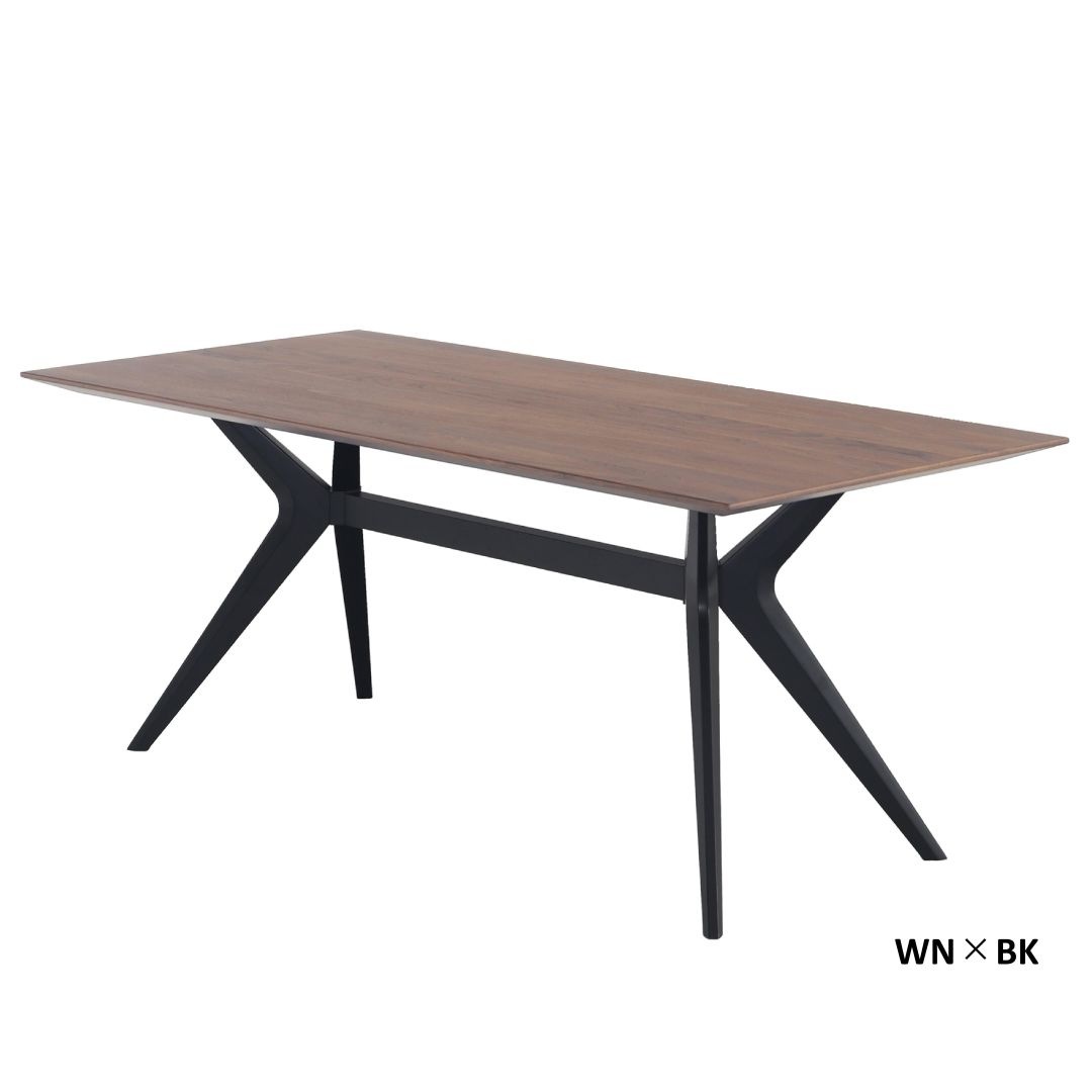 ダイニングテーブル オリーサ 幅155cm・180cm　ウォールナット・オーク突板/天然木脚　
