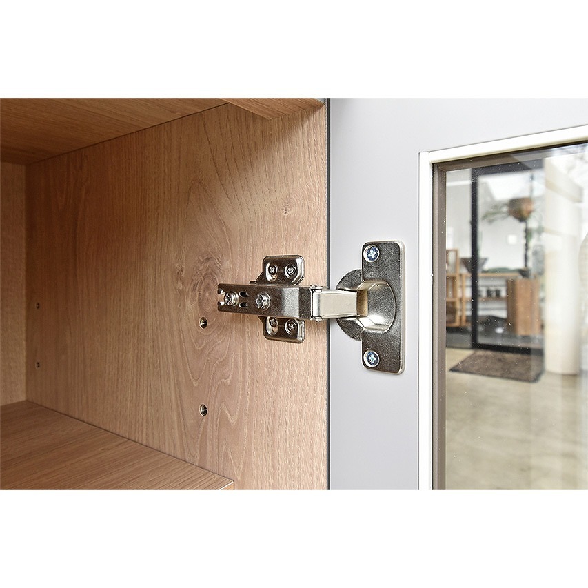 70キャビネット　【204-BE】　グレー色/真鍮ヘアライン取手/観音開き扉