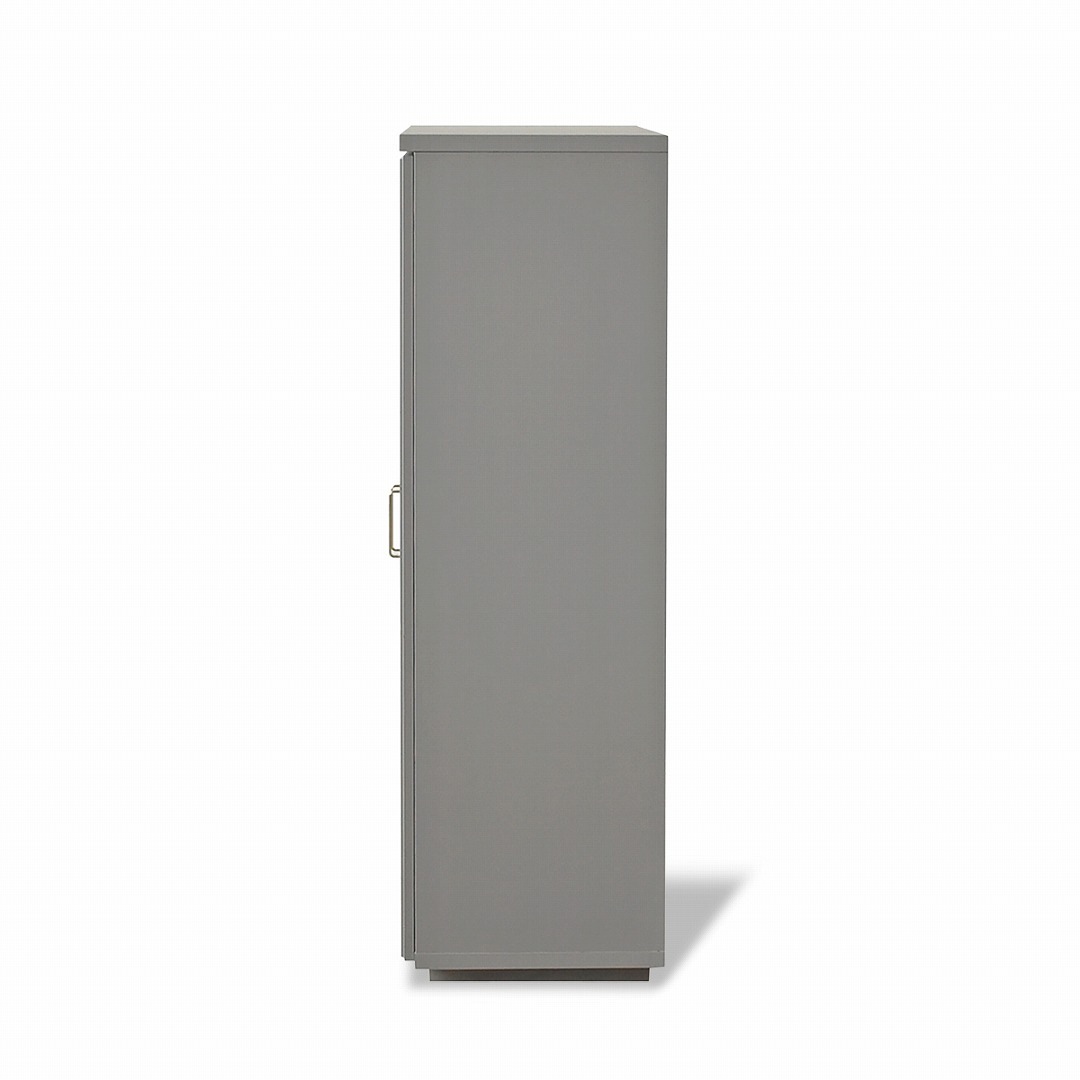 70キャビネット　【204-BE】　グレー色/真鍮ヘアライン取手/観音開き扉