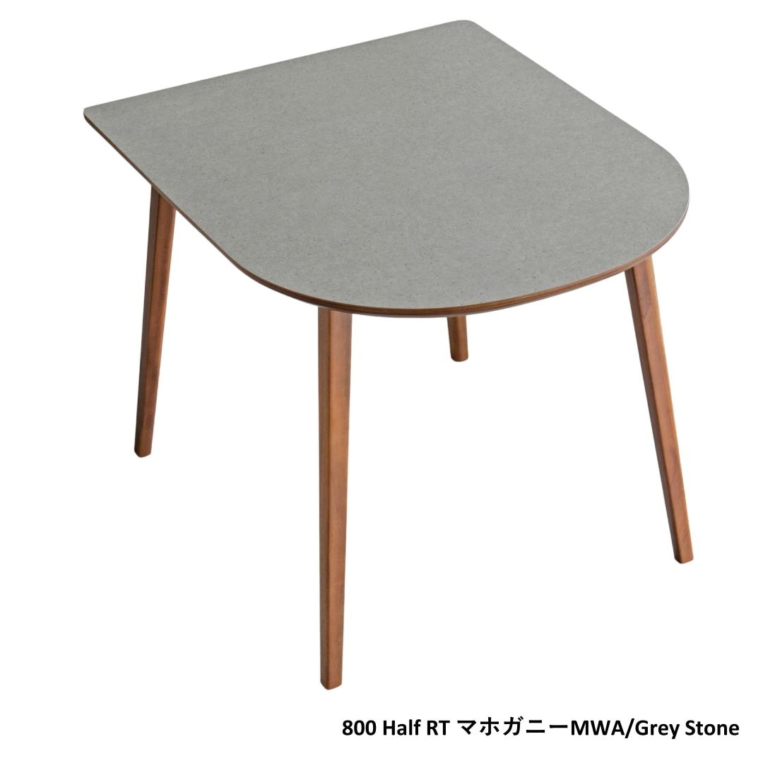 ロケット型ダイニングテーブル FIKA 800Half RT 幅80cm モルタル調