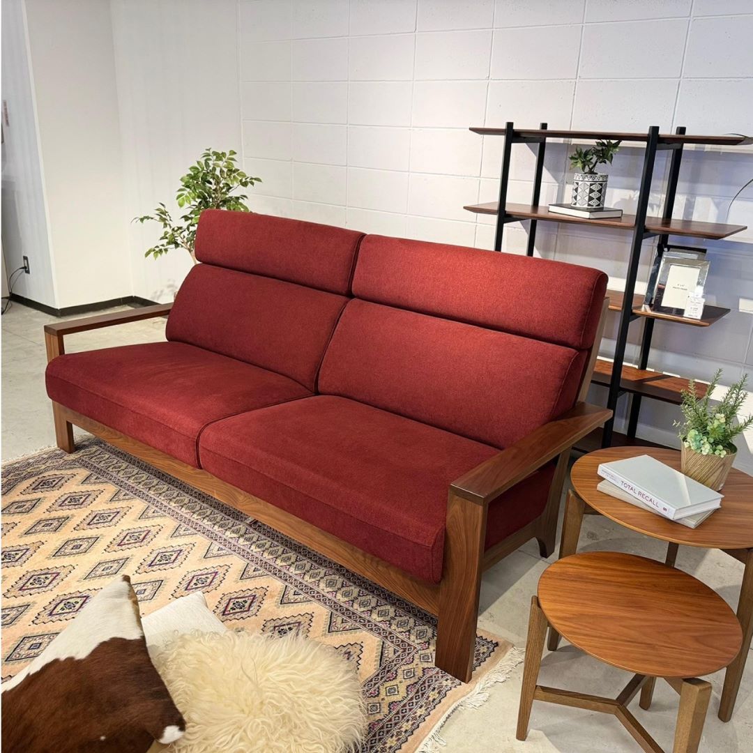 2人掛けソファ ウッドハウスⅡ ウォールナット材 オイル塗装/ウレタン塗装　ファブリック 本革