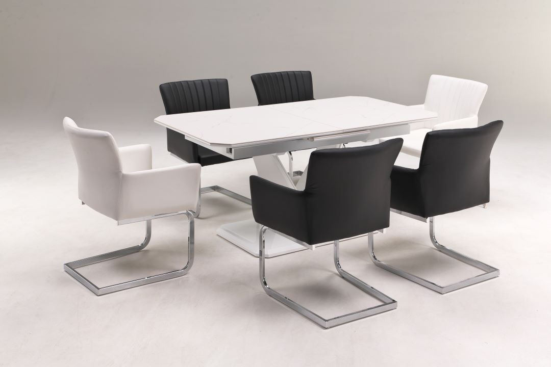 セラミック天板】伸長式ダイニングテーブル ガイア 幅160～200cm