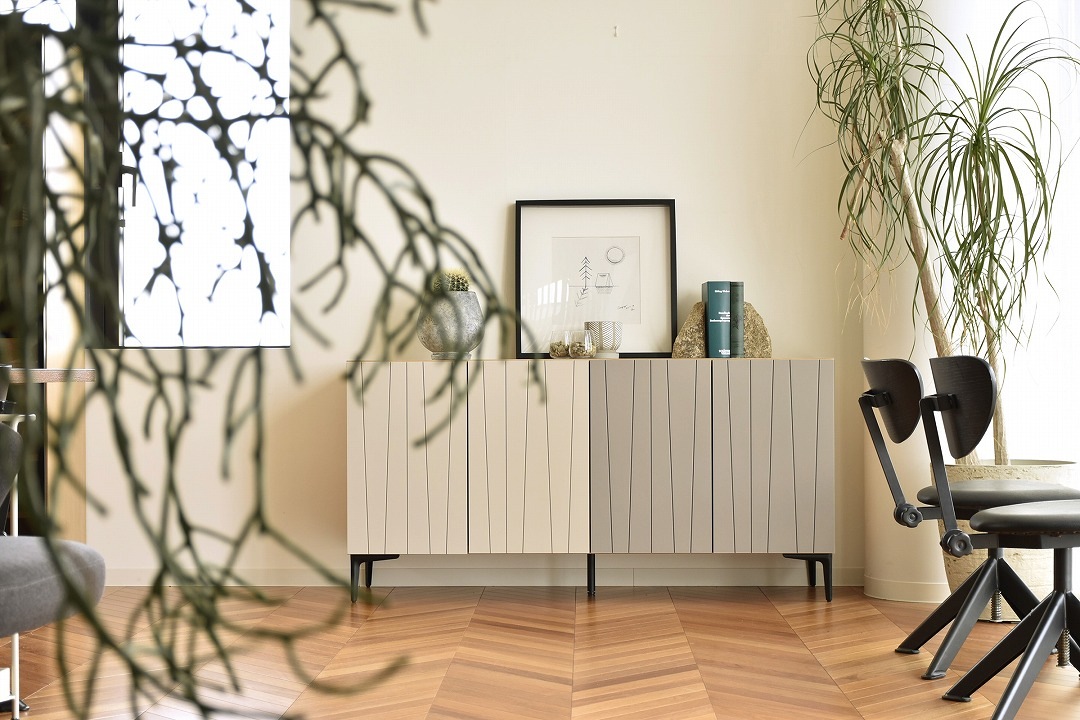 150サイドボード　【204-HO】　観音開き/スチール脚