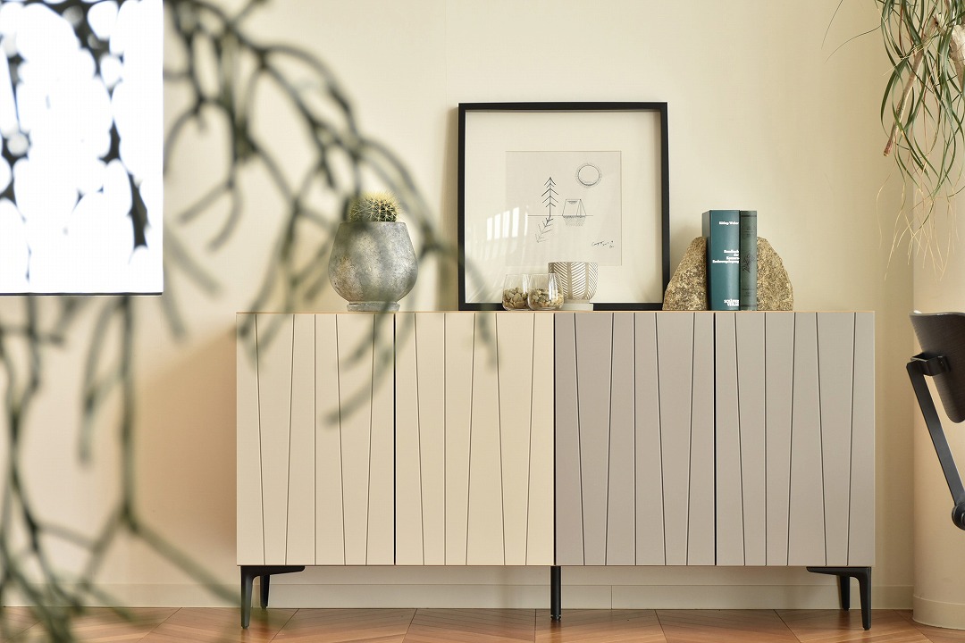 150サイドボード　【204-HO】　観音開き/スチール脚