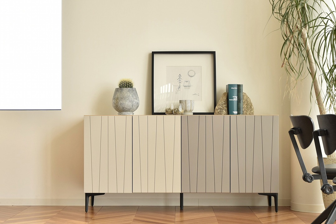 150サイドボード　【204-HO】　観音開き/スチール脚