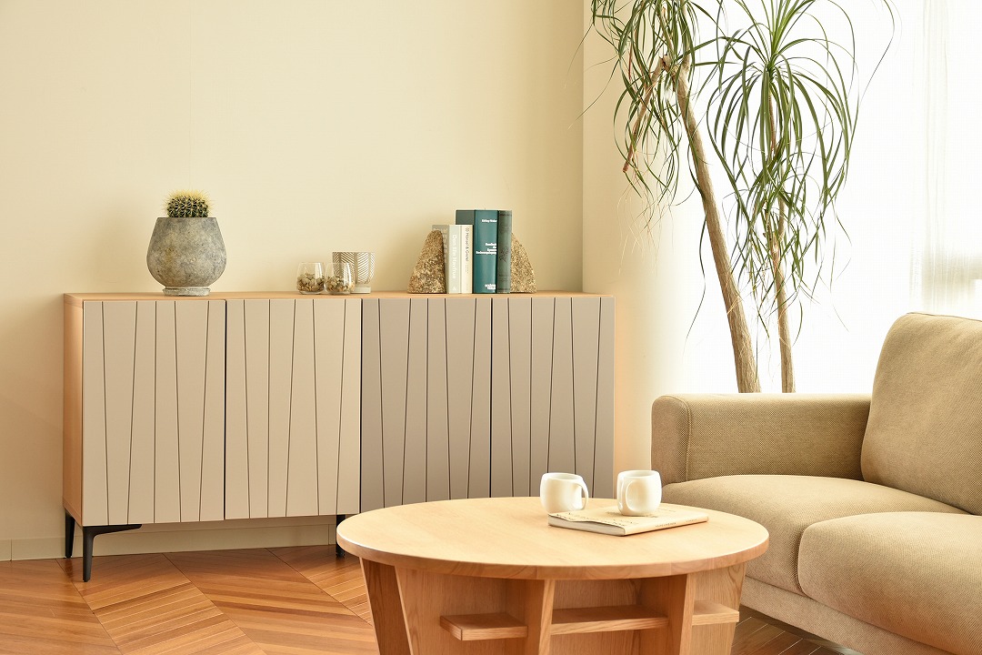 150サイドボード　【204-HO】　観音開き/スチール脚