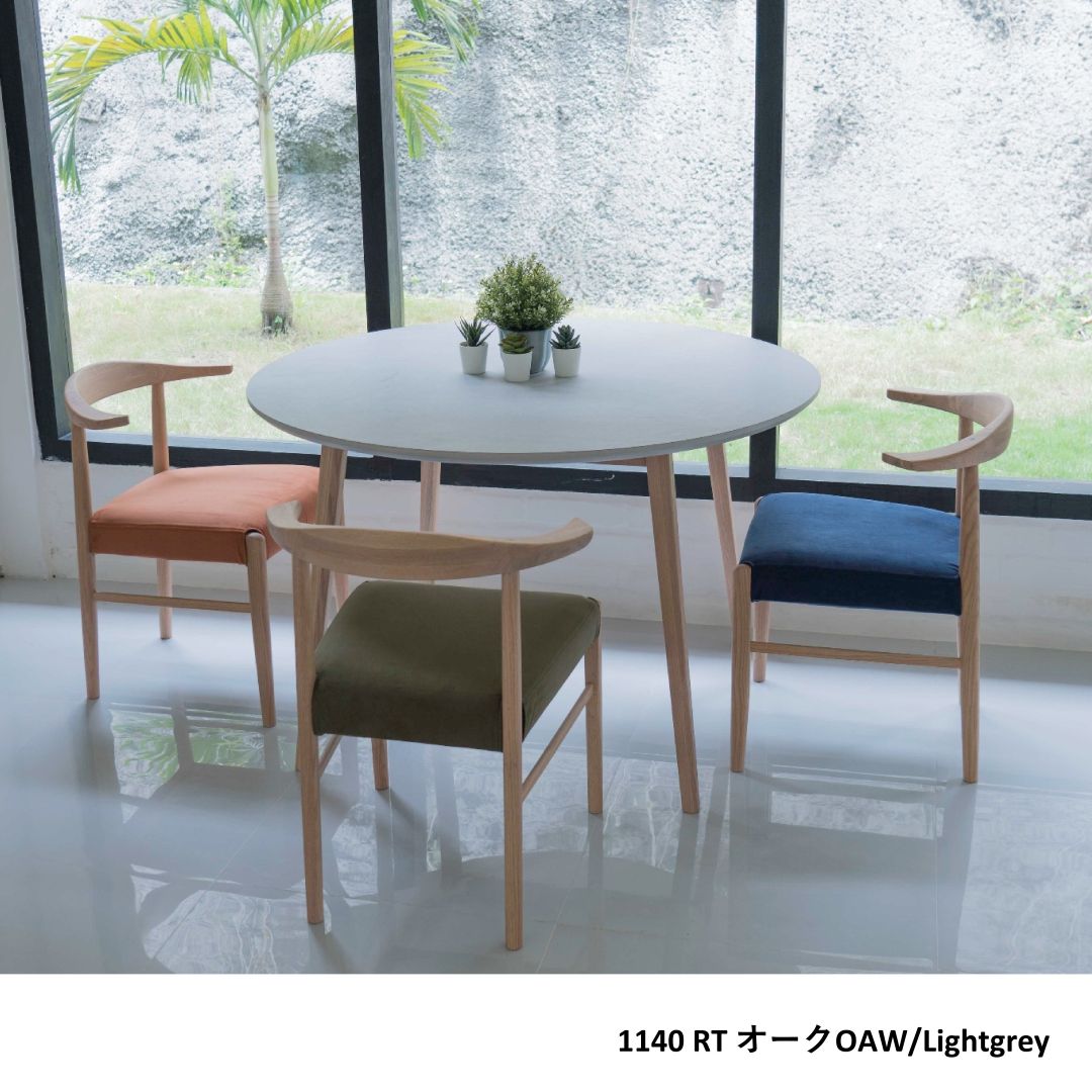円形ダイニングテーブル FIKA 1140RT 直径114cm モルタル調 グレー