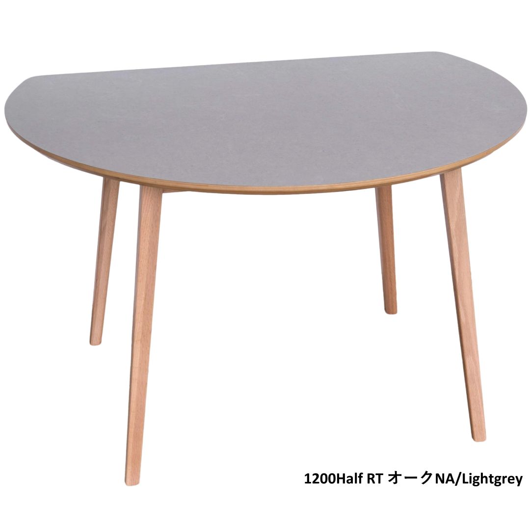 半円形ダイニングテーブル FIKA 1200RT 直径120cm モルタル調