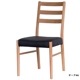 ダイニングチェア(2脚セット) ALVOチェアA 天然杢無垢材/PVCブラック座面 北欧風　