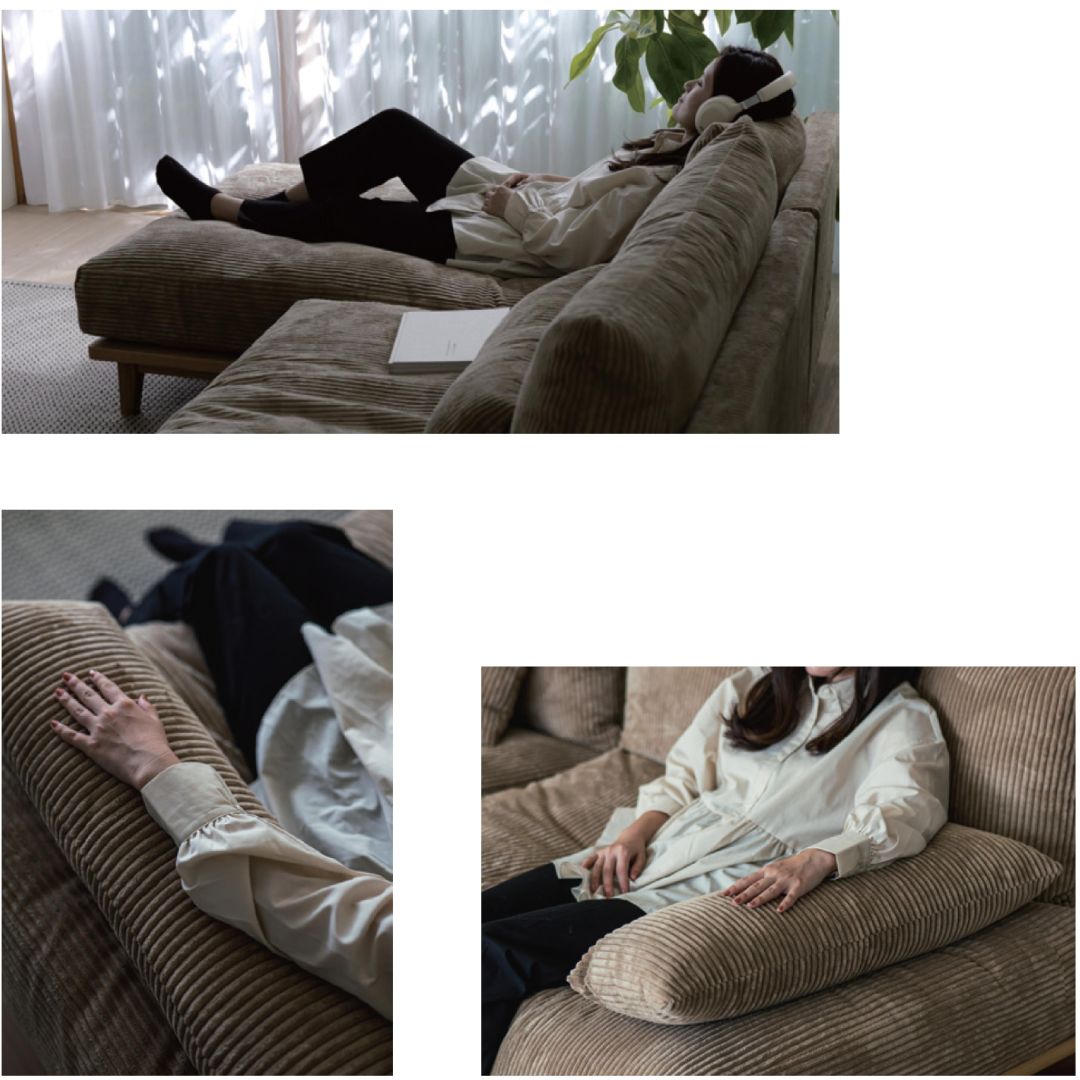 シェーズソファ　幸せになるソファ FUM-SF005 ファブリック　ペット対応張地/コーデュロイ張地