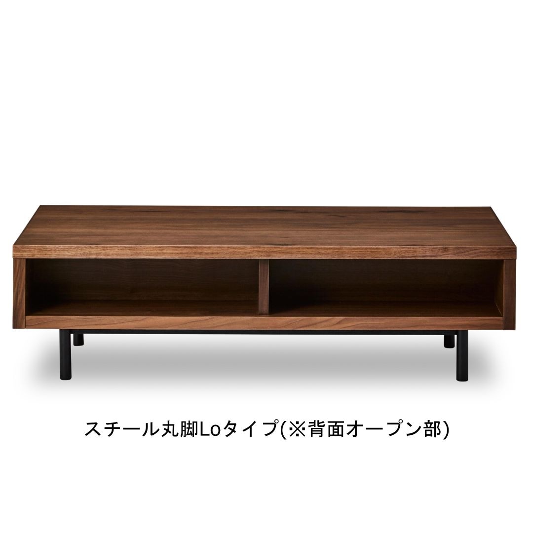 センターテーブル ヨウロウ　引き出し付　ウォールナット　ウレタン塗装　ブラックスチール脚・台輪脚