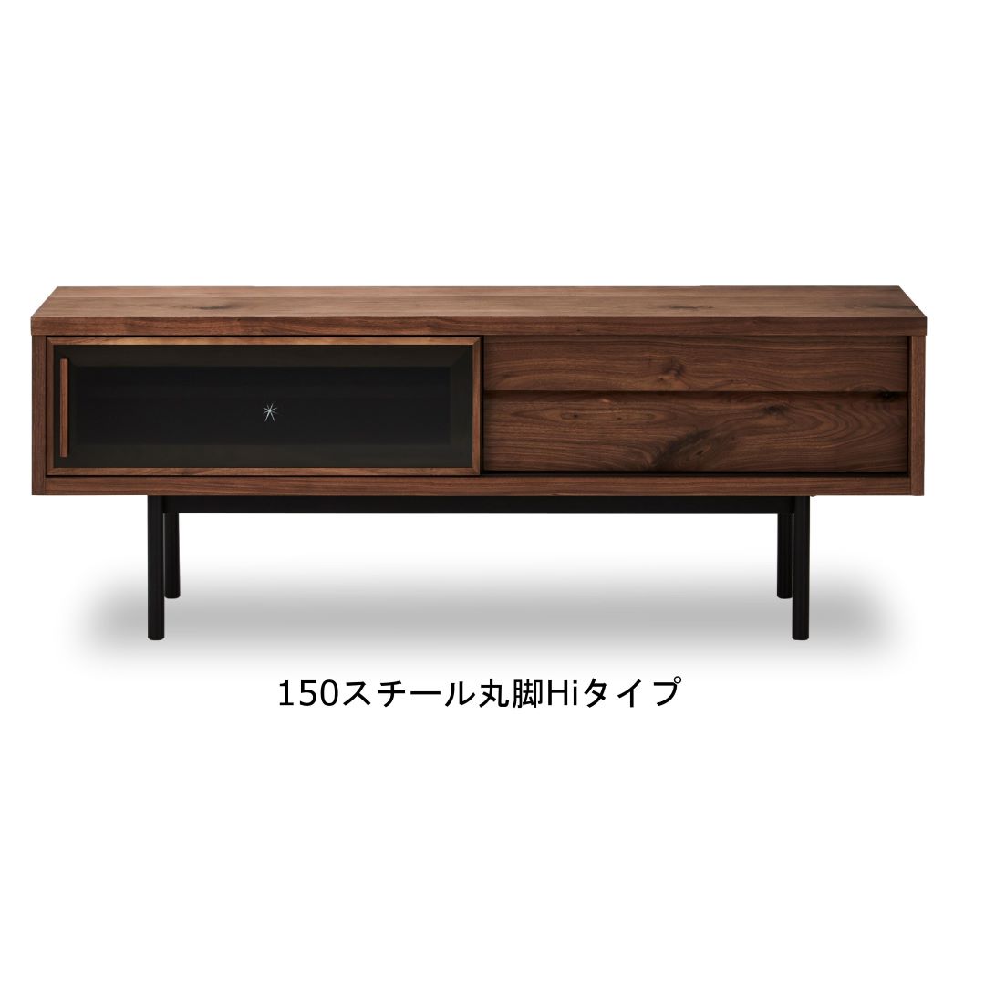TVボード ヨウロウ 引戸/引き出し付 ウォールナット ウレタン