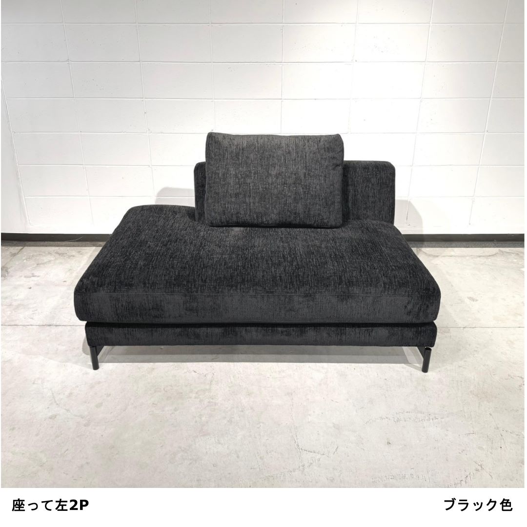 2人掛けソファ FLORENCE(フローレンス) グレー・ブラックファブリック
