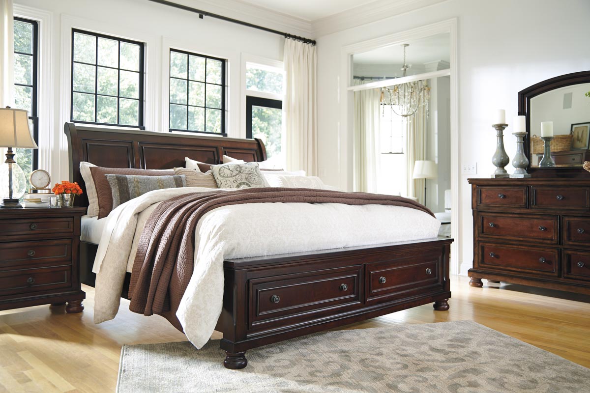 ASHLEYオフィシャルショップ】【King】 Porter Sleigh Storage Bed 