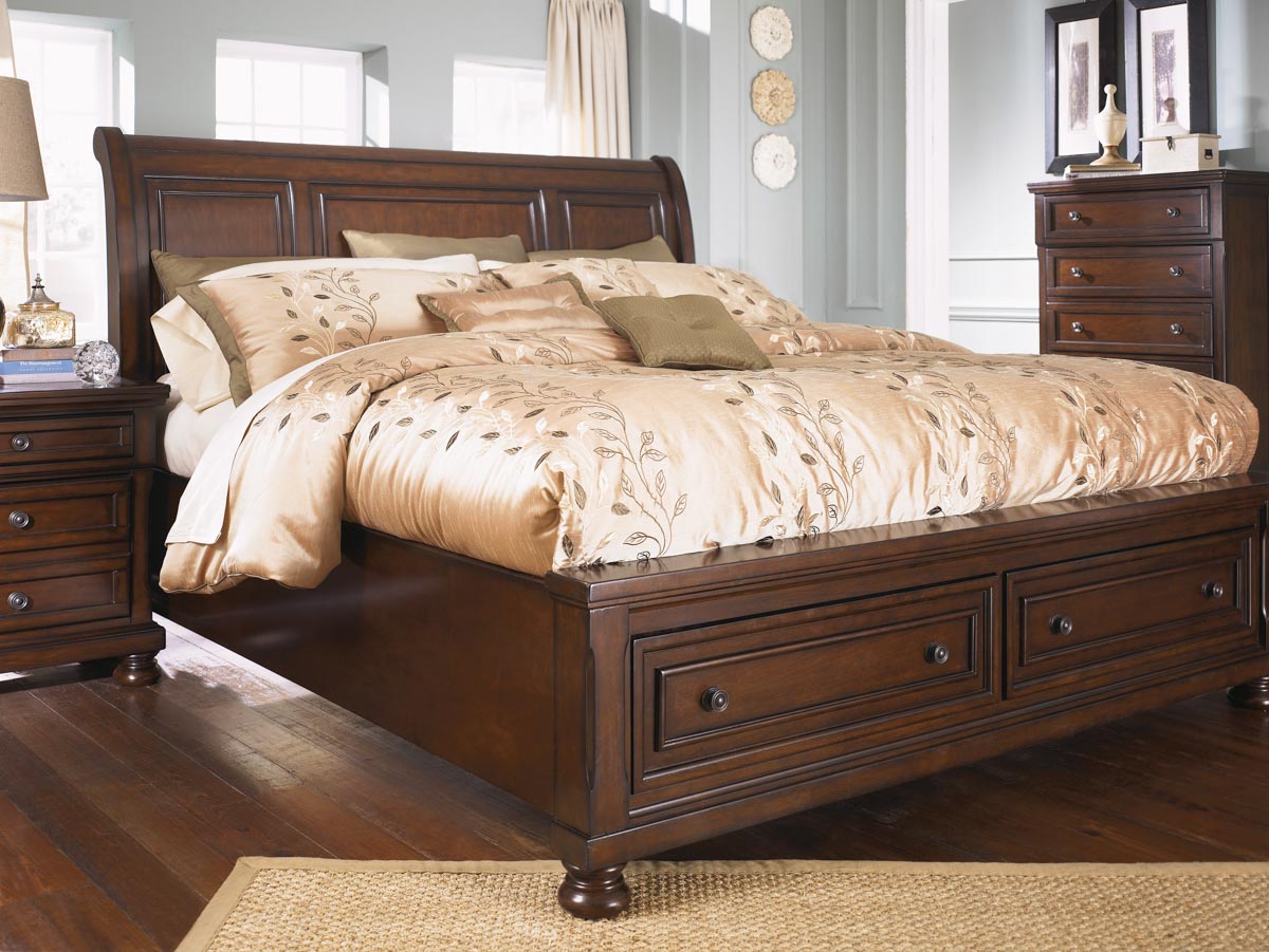 ASHLEYオフィシャルショップ】【King】 Porter Sleigh Storage Bed 