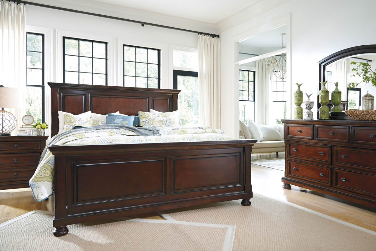 【ASHLEY】【King】Porter Panel Bed Frame ［size:W213 D232 H153cm］ 　B697-56+58+97　※ウッドファンデーション別売り