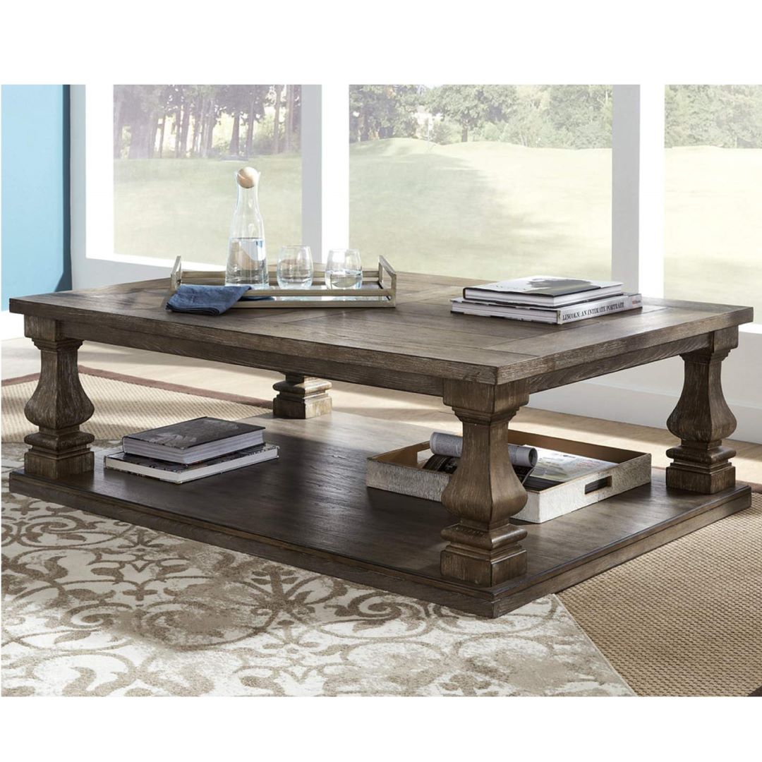 【ASHLEY】Johnelle Rectangular Cocktail Table ［size:W137 D102 H45cm］ T776-1