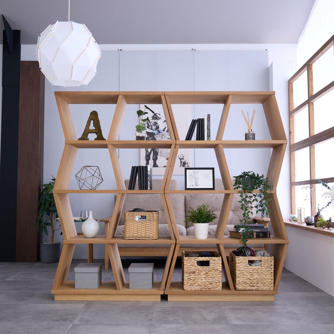 シェルフ HIVE 88ハイ OAK(オーク)/WNT(ウォールナット) ルームディ