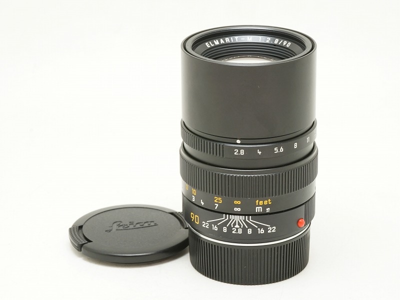 カ*ブ様 Leitz Elmarit 90mm f2.8 単焦点レンズ ジャンク Leica(ライカ) ELMARIT-M 90mm F2.8 (フード組込) ブラック 355万台