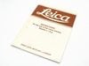 Leica(�饤��)��INSTRUCTIONS for the use of the Leica Camera Models c,f&g (�Ѹ�) (TO-0847)�ڥ쥿���ѥå��饤��ȯ������/����������ô��
