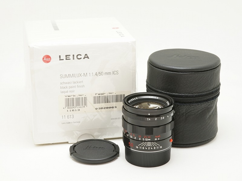 LEICA - 【中古】(ライカ) Leica ズミルックス M50/1.4 フード組込 チタン 中古)Leica (ライカ) ズミルックス M50mm F1.4 フード組込