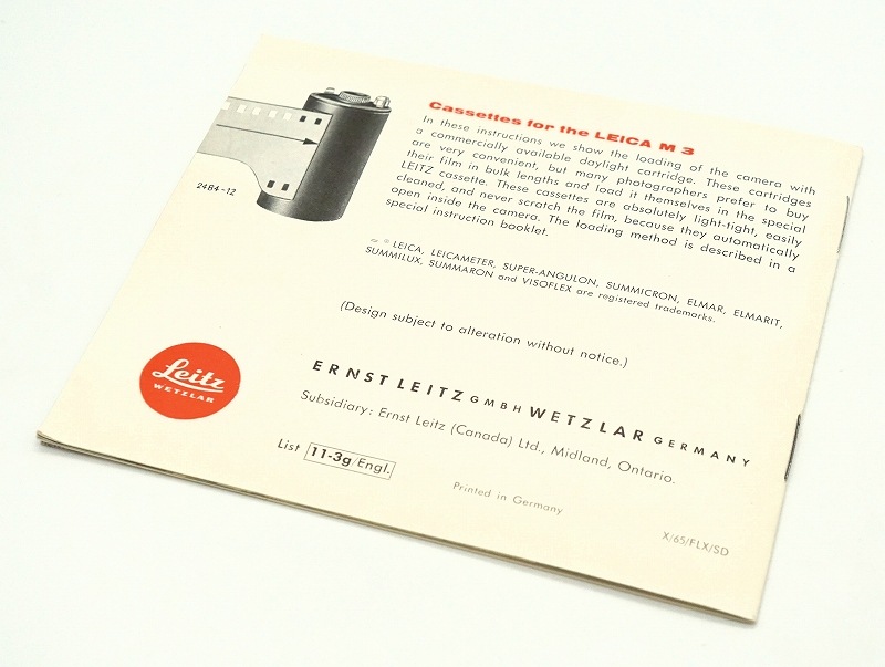 LEICA(�饤��)��M3 �谷������ (�Ѹ�) (TO-0845)�ڥ쥿���ѥå��饤��ȯ������/����������ô��