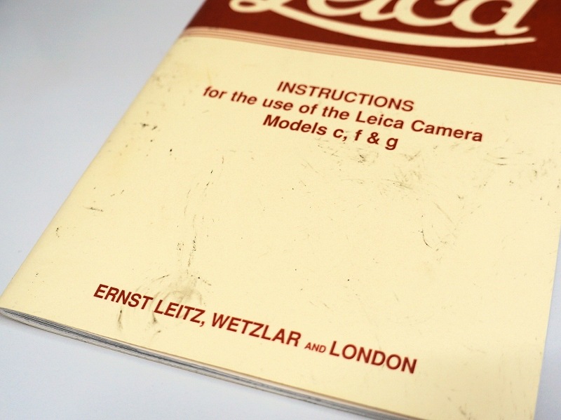 Leica(�饤��)��INSTRUCTIONS for the use of the Leica Camera Models c,f&g (�Ѹ�) (TO-0847)�ڥ쥿���ѥå��饤��ȯ������/����������ô��