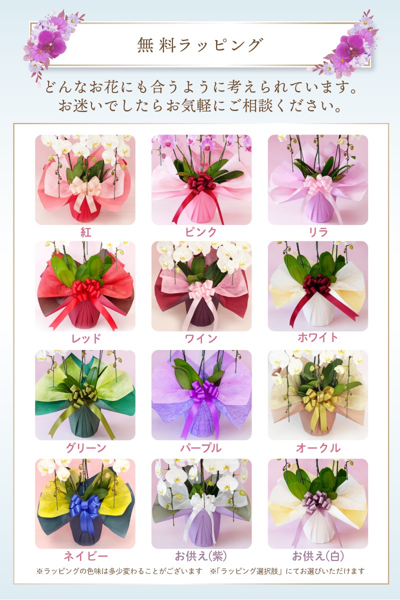 大輪ミックス「ピンク白ピンク」 デラックスタイプ ３本立ち 38輪以上（現在つぼみ多め）