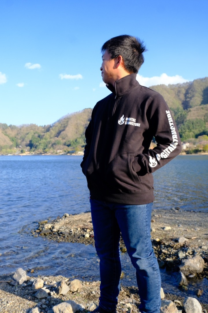 DIGITAL STRUCTURE HALF ZIP SWEAT