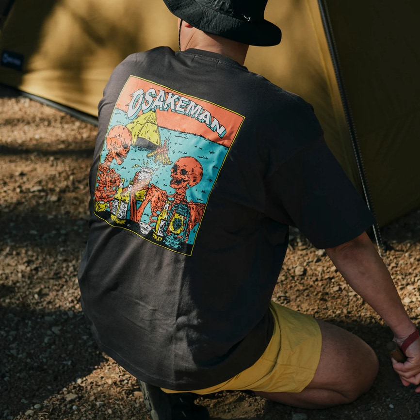 OSAKEMAN T-Shirt お酒マン Tシャツ チャコール