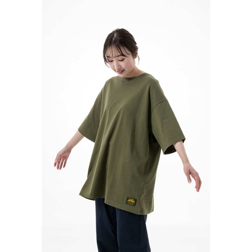 お酒マンTシャツ　ビッグアウトドアTシャツ カーキ