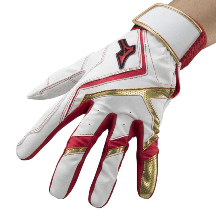 野球 ミズノ バッティンググローブ 両手 ウィルドライブ レッド