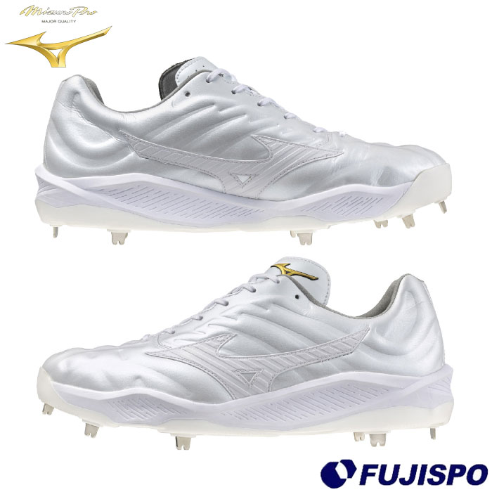 野球 ミズノ mizuno 金具スパイク 紐タイプ 練習 部活 試合 ホワイト