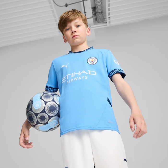 プーマ キッズ マンチェスターシティ FC 2024-25 ホーム レプリカ 半袖