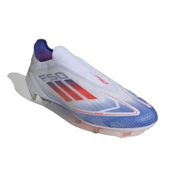 アディダス F50 ELITE レースレス FG adidas サッカースパイク シューズ 天然芝 フットウェアホワイト×ソーラーレッド×ルシッドブルー (IF8819)