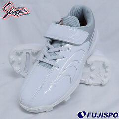 野球 ジュニア スパイク KUBOTA Slugger 少年野球 ジュニア野球 ポイントスパイク ベルト式 ゴム紐 ホワイト/ホワイト (D-J01-WHT-WHT)