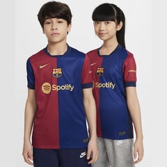 ナイキ FC バルセロナ 2024/25 スタジアム ホーム ジュニア Dri-FIT サッカー レプリカ ユニフォーム NIKE 半袖 シャツ クラブチーム Jr キッズ 子供 (FN9153-456)