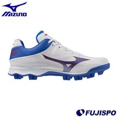 野球 ミズノ ウエーブライトレボ mizuno 野球スパイク ポイントスパイク カラースパイク 紐式 ホワイト×ブルー×レッド (11GP2425-65)