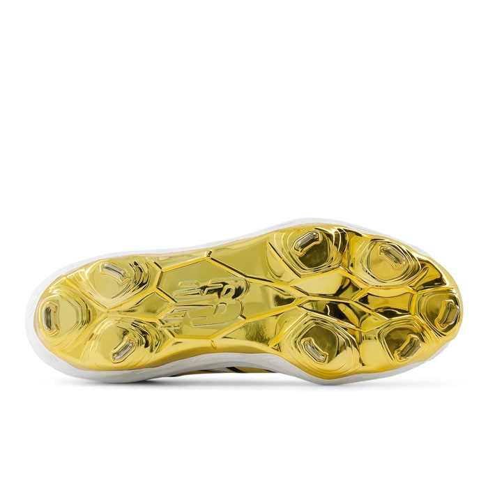 New Balance Fresh Foam 野球スパイク ホワイト/ゴールド 野球 ニューバランス Fresh Foam NewBalance 野球スパイク 金具