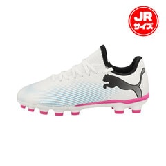 【特価】プーマ サッカースパイク ジュニア フューチャー 7 プレイ HG + MID JR puma シューズ 土 人工芝 プーマホワイト×ポイズンピンク (107735-01)