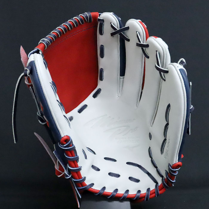 軟式ミズノプロオーダーグラブ・投手用・グレー×ホワイト×ナチュラル