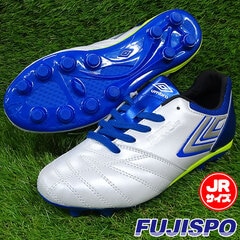 アンブロ アクセレイター MID JR WIDE HG umbro 【サッカー・フットサル】 シューズ ジュニア サッカースパイク キッズ 子供 ワイド 幅広 天然芝 人工芝 土 ACCERATOR S.ホワイト×ブルー×イエロー (UU4UJA01WB)
