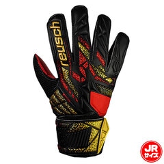 【特価】ロイシュ アトラクト ソリッド ジュニア reusch サッカー キーパーグローブ キーパー手袋 ゴールキーパー GK Jr キッズ 子供 ブラック×ゴールド×ファイアリーレッド (5562515-7075)