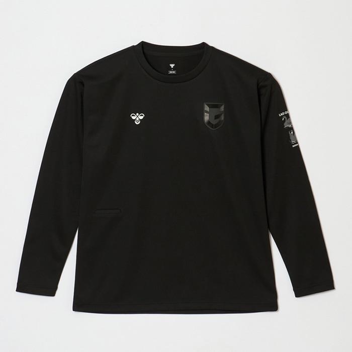 ガンバ大阪×hummel 2025 長袖Tシャツ ヒュンメル サッカー シャツ ロンT 吸汗速乾 スポーツ カジュアル メンズ (HAP7215GO-90)