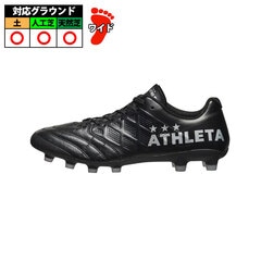 ATHLETA ブラック サッカーシューズ　牛革 アスレタ（ATHLETA）（キッズ）ジュニアサッカースパイク マルチ