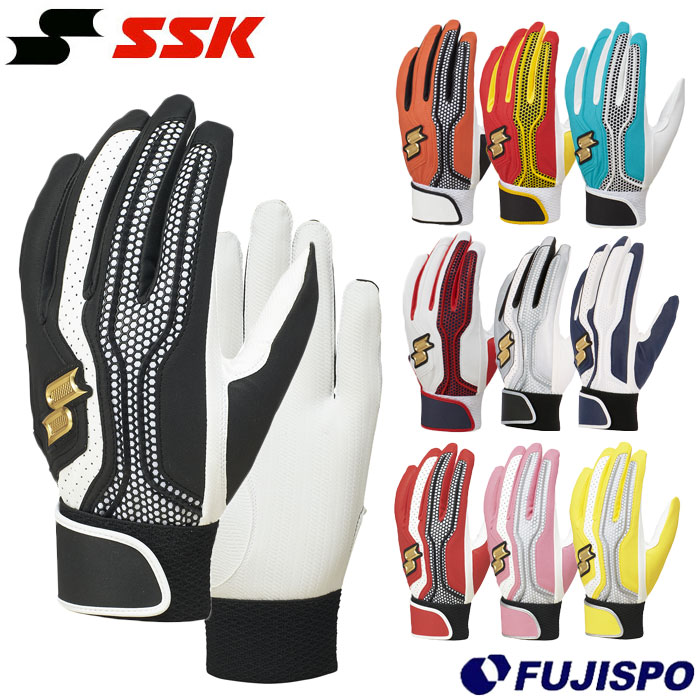 野球 SSK Proedge 一般用シングルバンド手袋 エスエスケイ バッ手ィンググローブ バッティング手袋 両手 (EBG5200WF2)