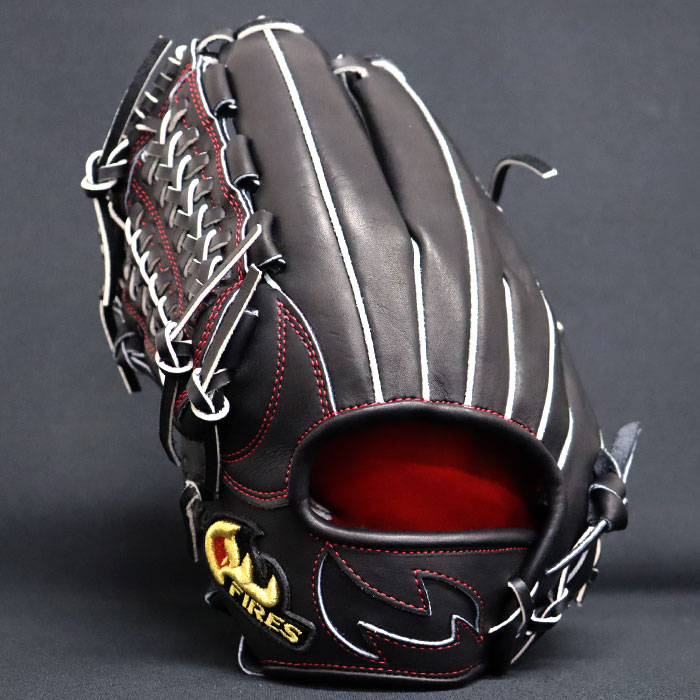 格安Fires 硬式グローブ 黒 レザー FIRES 野球 ファイヤーズ 限定 硬式グローブ グラブ 硬式