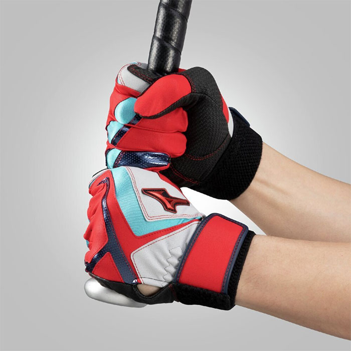 野球 ミズノ ジュニア バッティング手袋 ウィルドライブ レッド mizuno