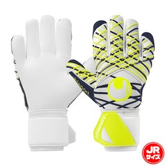 ウールシュポルト アブソルートグリップ ハーフネガティブ プロジュニア uhlsport サッカー キーパーグローブ キーパー手袋 ゴールキーパー GK キッズ 子供 ホワイト×ブラック×フローイエロー (1011366-01)